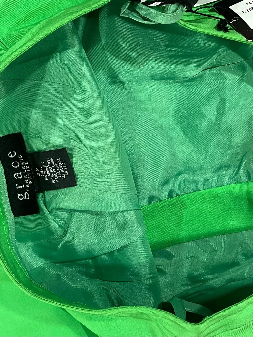 NWT* GRACE Silk Dress Pants*Fully Lined *Zipper*Reef Green Tapered Leg*Size 4